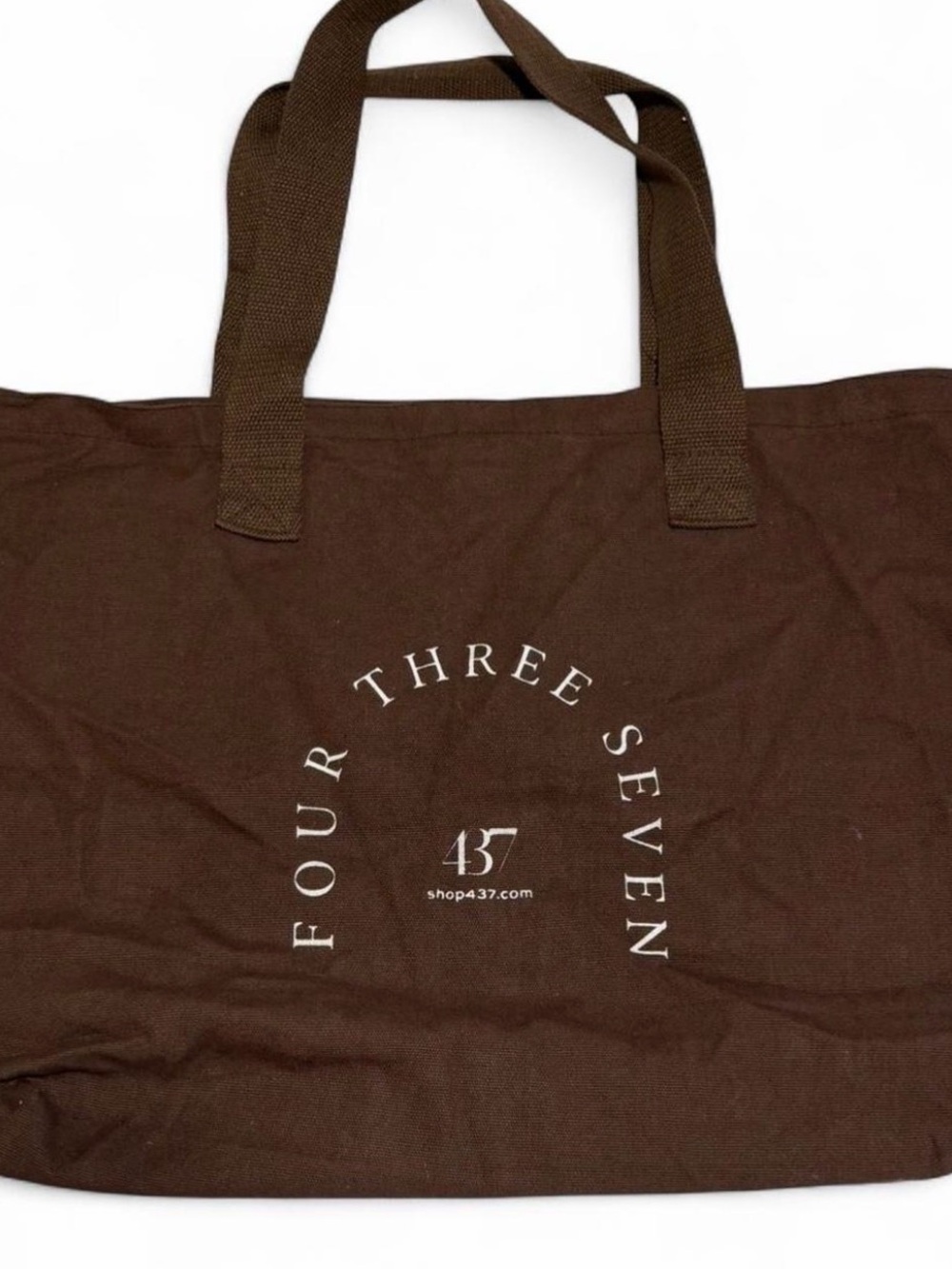 Four Three Seven Brown Canvas Tote Bag